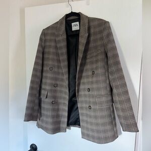 Zara Oversized women’s Classic plaid Blazer